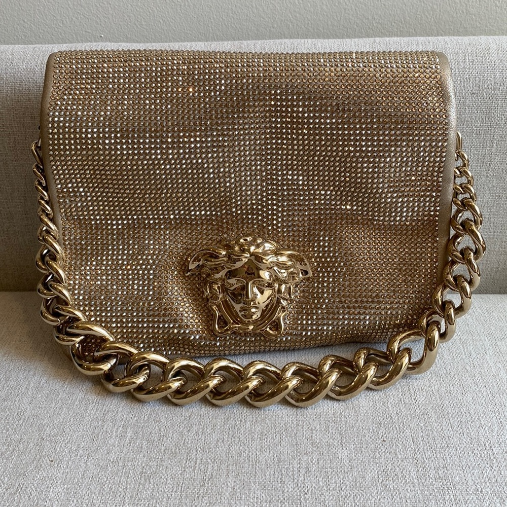 😲VERSACE GOLD STUNNING CRYSTAL HANDBAG!